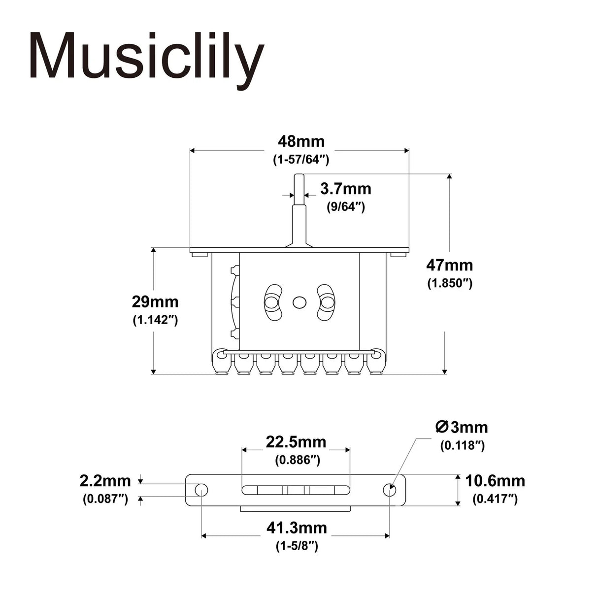Musiclily Pro 3-Way Pickup Selector Blade Switch