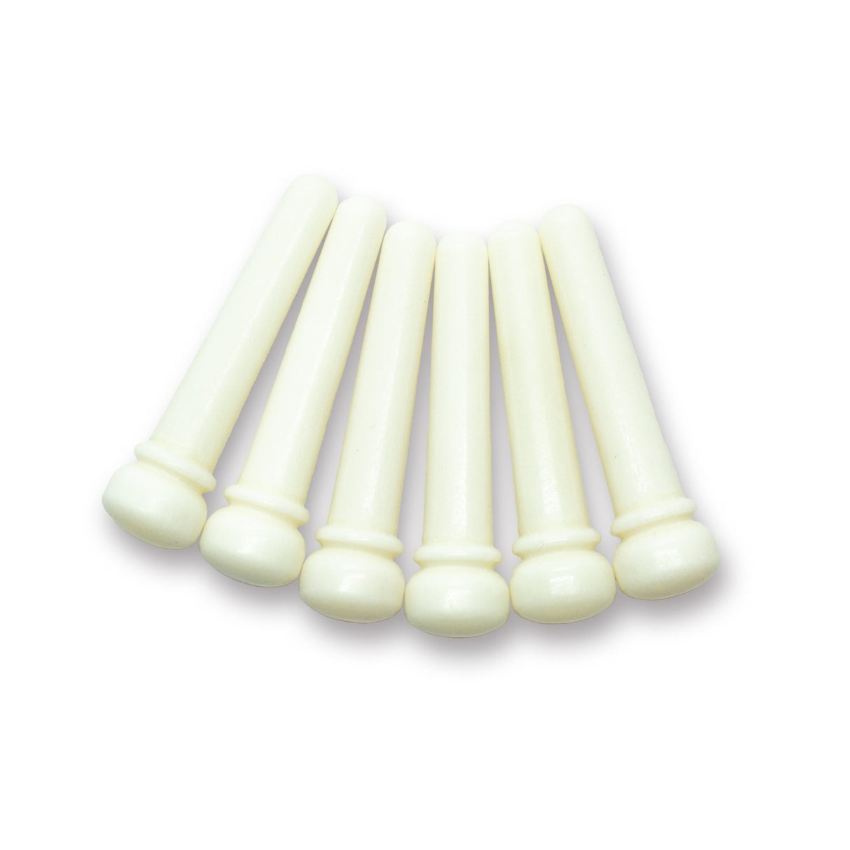 Bone Bridge Pins x6 (Bleached, No Dot, Unslotted) - Parts - WM Guitars