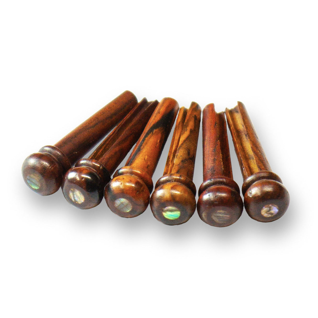 Cocobolo Wood Bridge Pins x 6 (Abalone Dot)