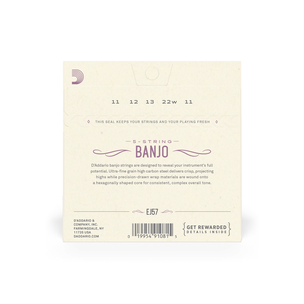 D'Addario Banjo 5 String Nickel Plated Steel Custom Medium - Banjo Strings - D'Addario