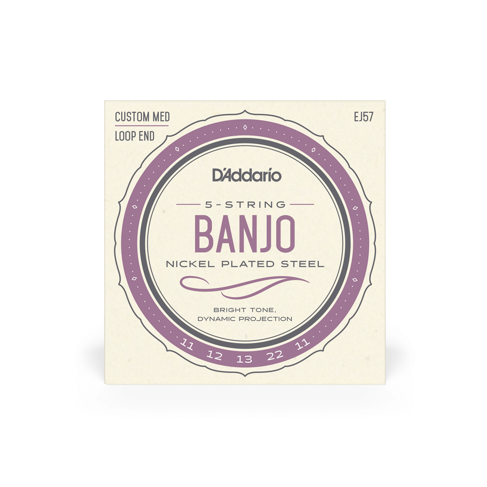 D'Addario Banjo 5 String Nickel Plated Steel Custom Medium - Banjo Strings - D'Addario