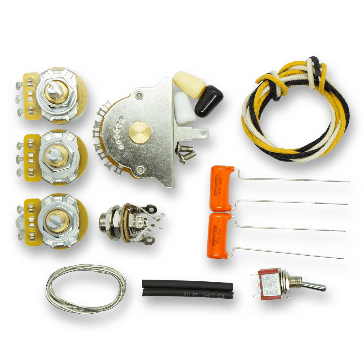 Deluxe Stratocaster Gilmour Mod Wiring Upgrade Kit (CTS, Sprague, Oak Grigsby, Puretone) - Parts - WM Guitars