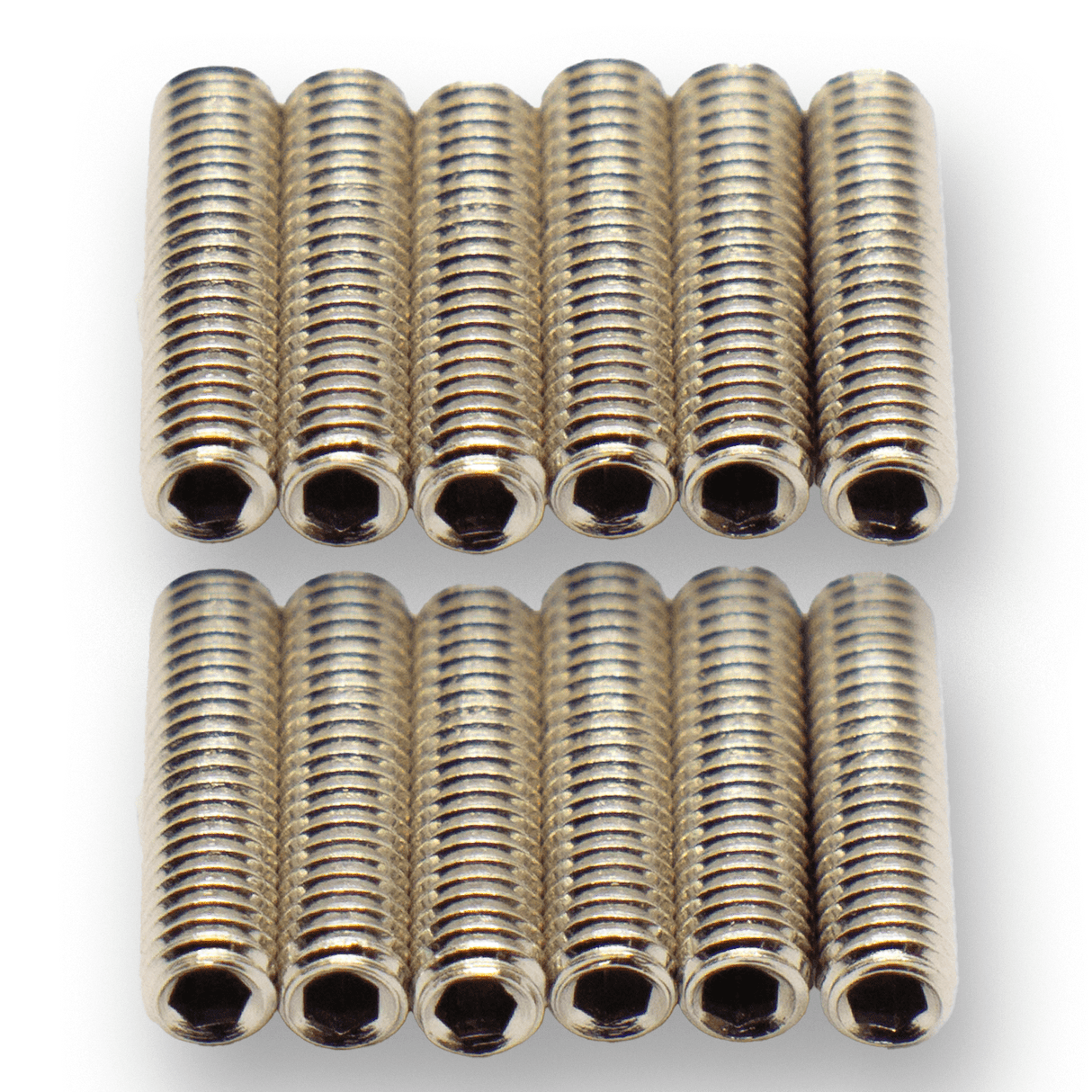 Grub Screws (Chrome) x 12 - Parts - WM Guitars