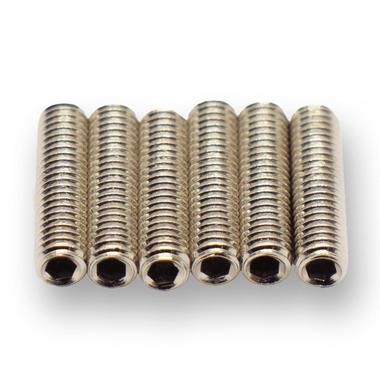 Grub Screws (Chrome) x 6 - Parts - WM Guitars