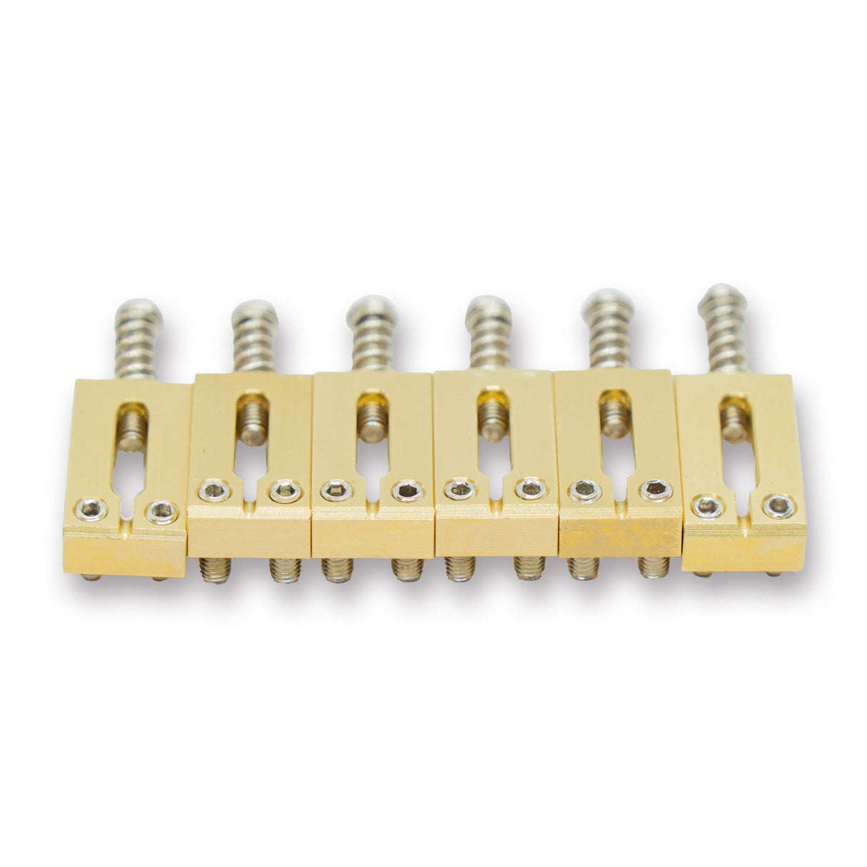 Precision Machined Brass Saddles x6 (Various Finishes & String Spacings) - Parts - WM Guitars