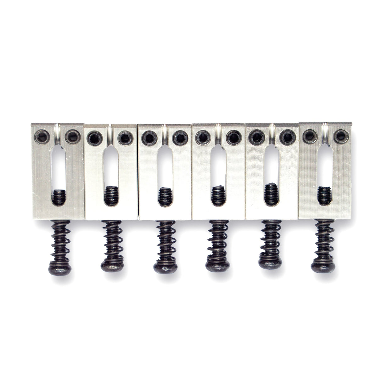 Precision Machined Stainless Steel Saddles x6 (Various Finishes & String Spacings) - Parts - WM Guitars
