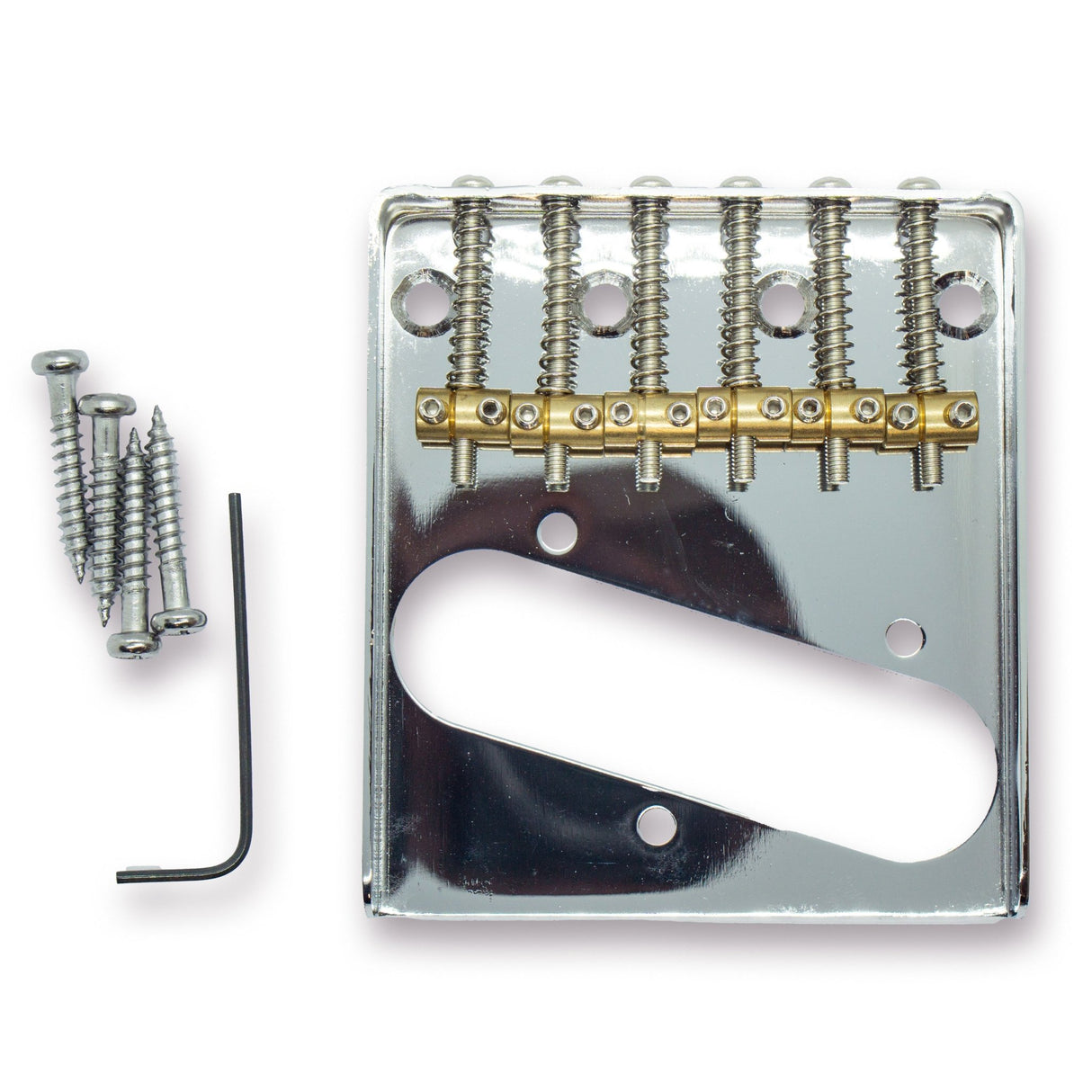 Telecaster Style Ashtray Bridge with 6 Individual Brass Saddles - Parts - WM Guitars