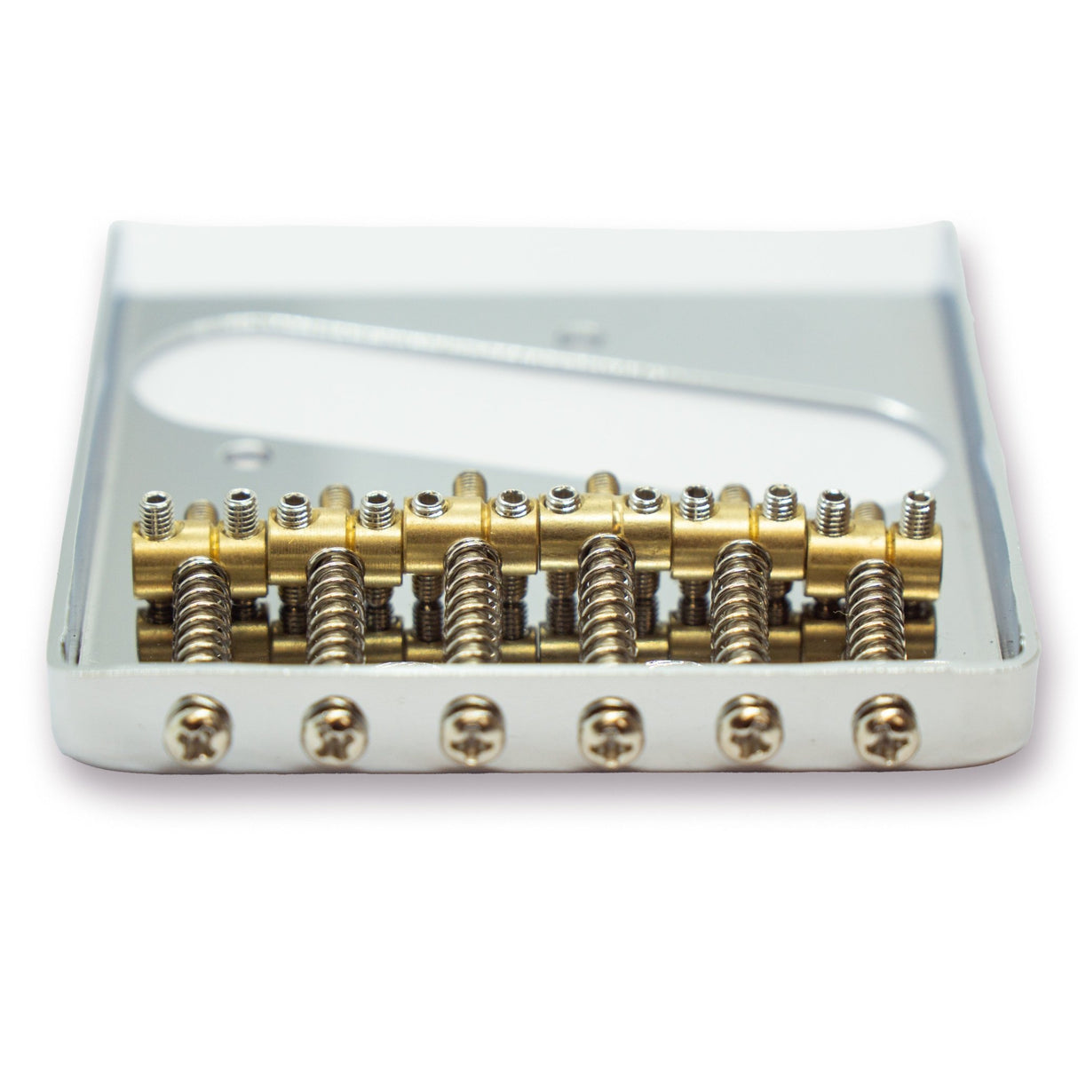 Telecaster Style Ashtray Bridge with 6 Individual Brass Saddles - Parts - WM Guitars