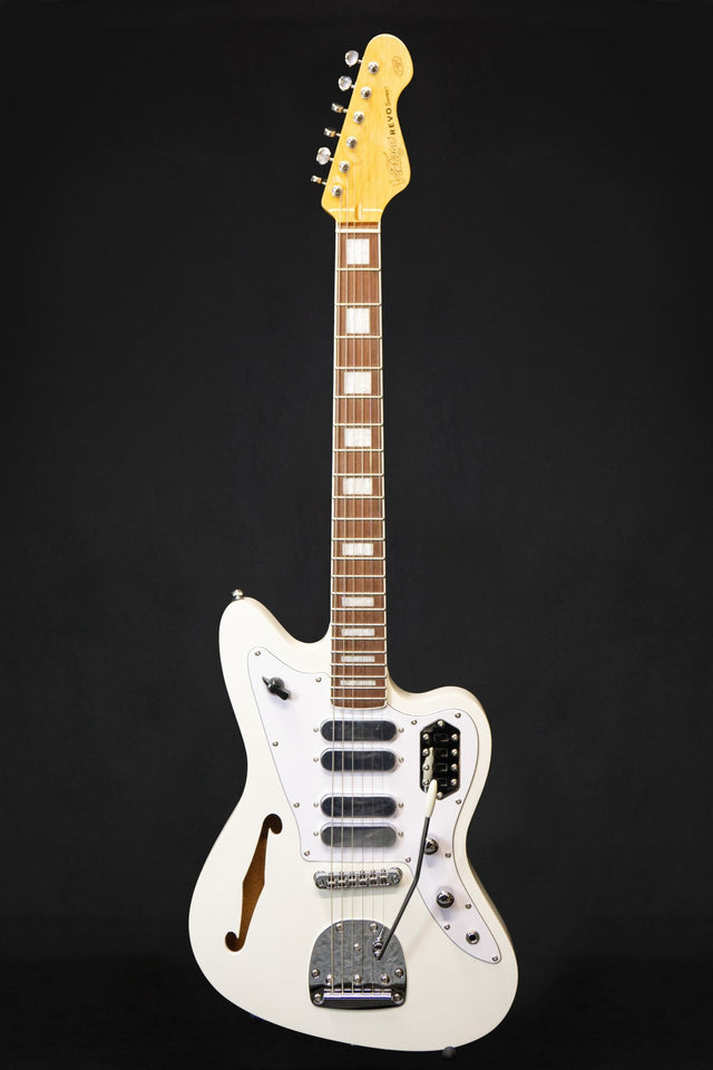 Vintage REVO Series Surfmaster Quad Metallic White - Electric Guitars - Vintage