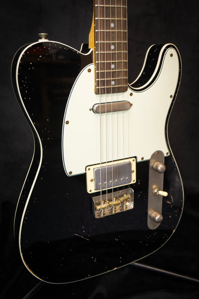 Woodstock Oldboy Tele Double Bound Black Electric Guitar - Electric Guitars - Woodstock