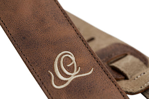 ORTEGA Suede-Leather Guitar-Strap - Cognac