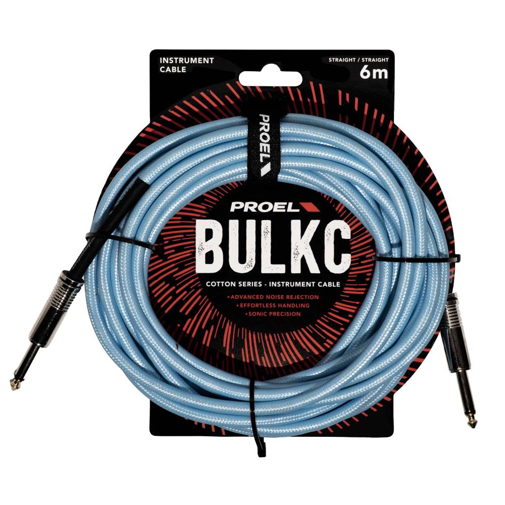 Proel BulkC Cotton Series Instrument Cable - Light Blue 6m