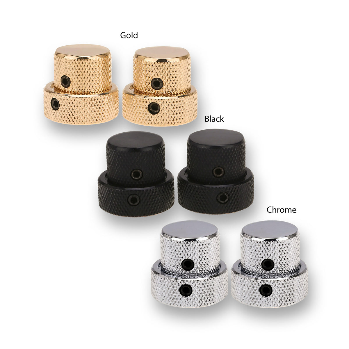 Dual Concentric Stacked Control Knobs x2 (Various Colours)