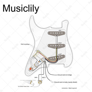 Musiclily Pro Electric Guitar Pre-wired Harness for Import Style ST SSS