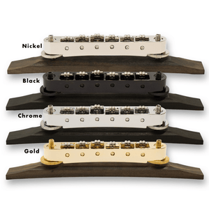 Archtop Roller Tune - O - Matic Ebony Base Stainless Steel Bridge (Various Finishes) - Parts - WM Guitars