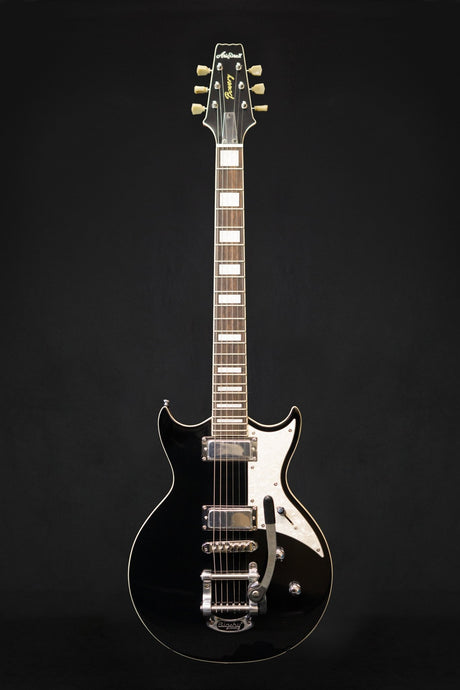 Aria 212 MK2 Bowery Chambered Electric Guitar (Black) - Electric Guitars - Aria