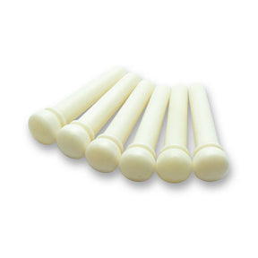Bone Bridge Pins x6 (Bleached, No Dot, Unslotted) - Parts - WM Guitars