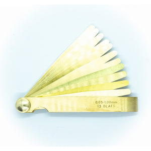 Brass Metric Feeler Gauge 0.05 - 1.00mm - Tools - WM Guitars