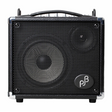 Black guitar amplifier with 'pB' logo on a white background