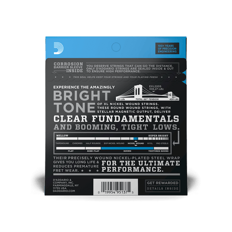 D'Addario EXL220S Nickel Wound Short Scale Super Light Gauge .40 - .95 - Bass Strings - D'Addario