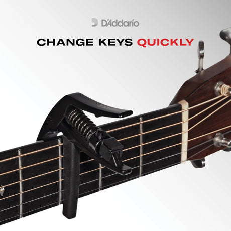 D'Addario Tri Action Capo (Black) - Capos - D'Addario