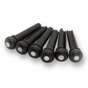 Ebony Bridge Pins x6 (Abalone or MOP Dot) - Parts - WM Guitars