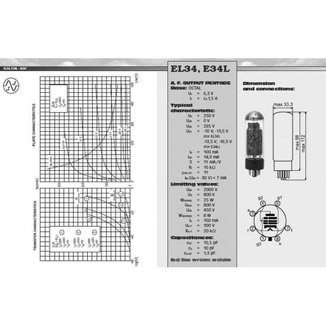 JJ Electronics Power - Amp Tube EL34 Amp Valve - Valves - JJ Electronic