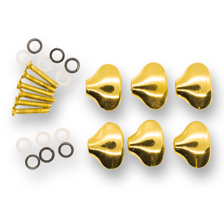 Machine Head Buttons and Fittings x 6 Gotoh Style Gold - Parts - WM Guitars