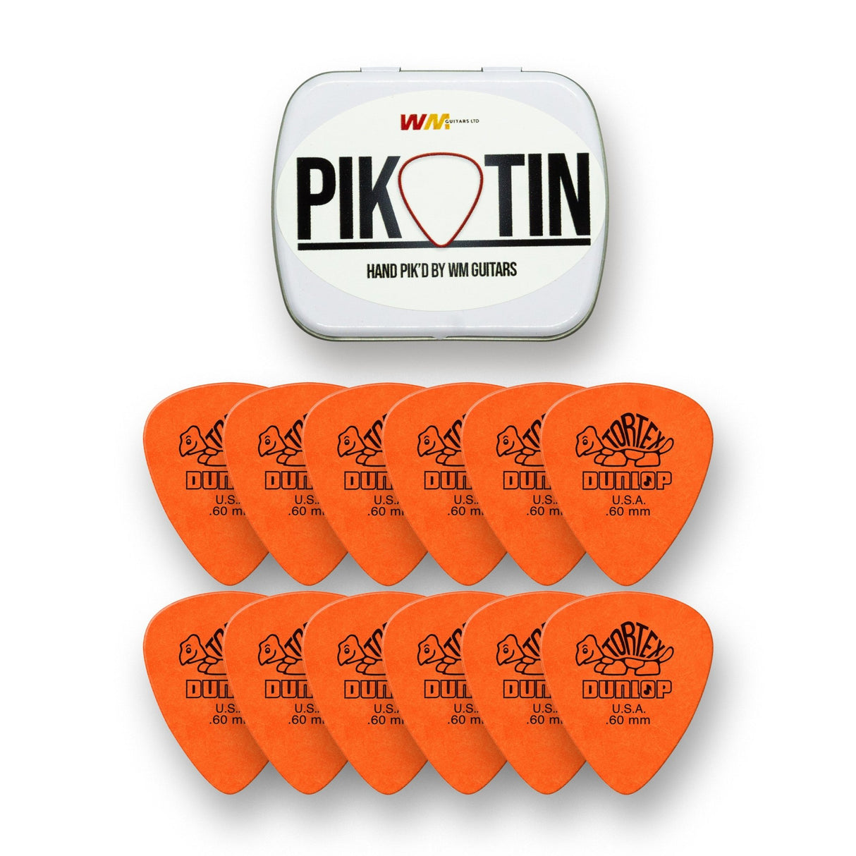 PikTin by WM Guitars 12x Dunlop Tortex Standard Picks (Multiple Sizes) - Picks - WM Guitars