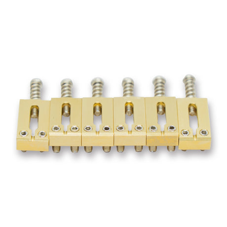 Precision Machined Brass Saddles x6 (Various Finishes & String Spacings) - Parts - WM Guitars