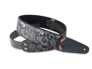 RightOn! Mojo Paisley Vegan Guitar & Bass Strap - Blue / Black - Straps - RightOn!