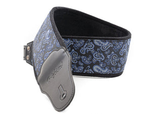 RightOn! Mojo Paisley Vegan Guitar & Bass Strap - Blue / Black - Straps - RightOn!