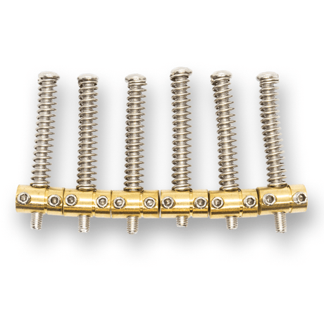 Tele Brass Saddles and Fittings Individual String Saddles x6 - parts - WM Guitars