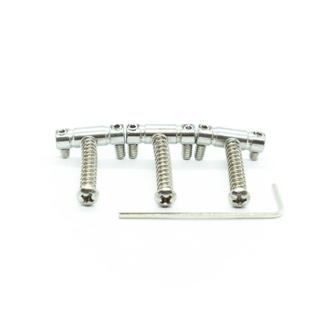 Telecaster Saddles and Fittings x3 (Brass or Chrome with Choice of Grub Screw) - parts - WM Guitars