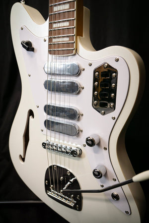 Vintage REVO Series Surfmaster Quad Metallic White - Electric Guitars - Vintage
