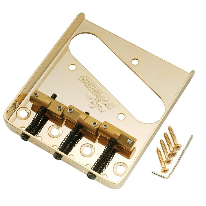 Wilkinson WTB 54mm Ashtray Brass Compensated 3 - Saddle Guitar Bridge - Parts - Wilkinson