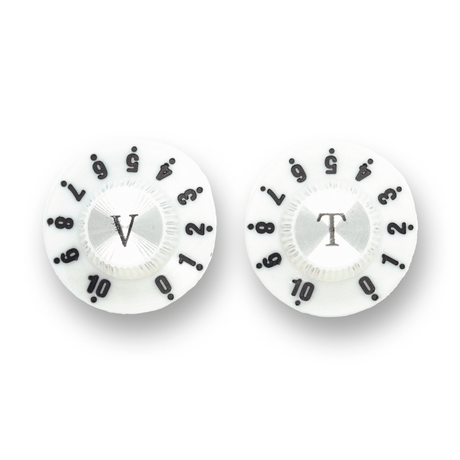 Witch Hat Reflector Knobs with T & V Lettering (x2) (Various Colours) - Parts - WM Guitars