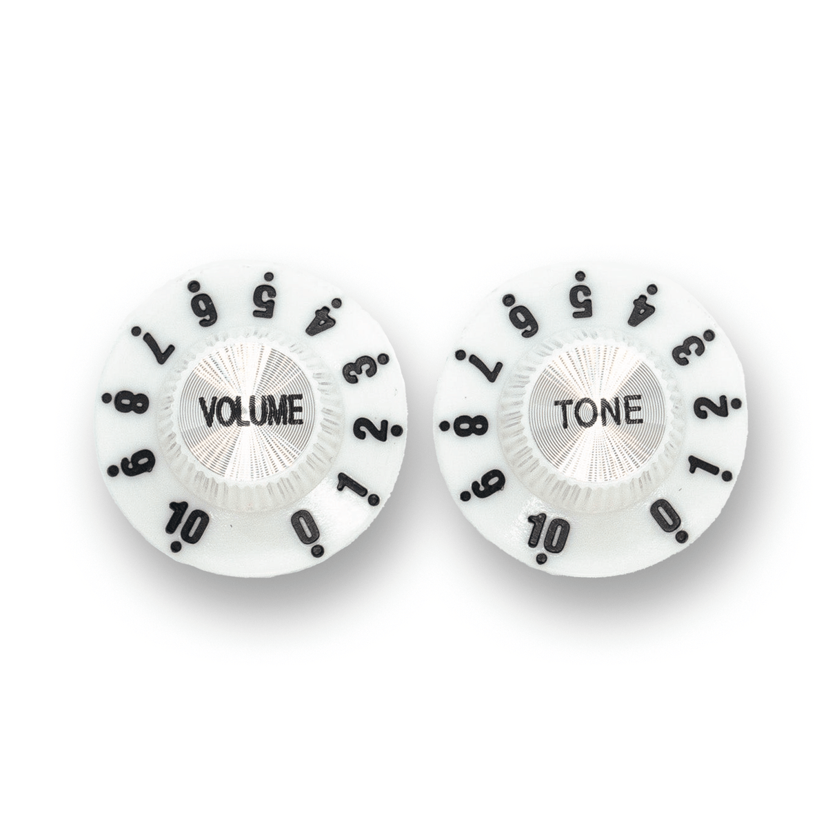 Witch Hat Reflector Knobs with Tone & Volume Lettering (x2) (Various Colours) - Parts - WM Guitars